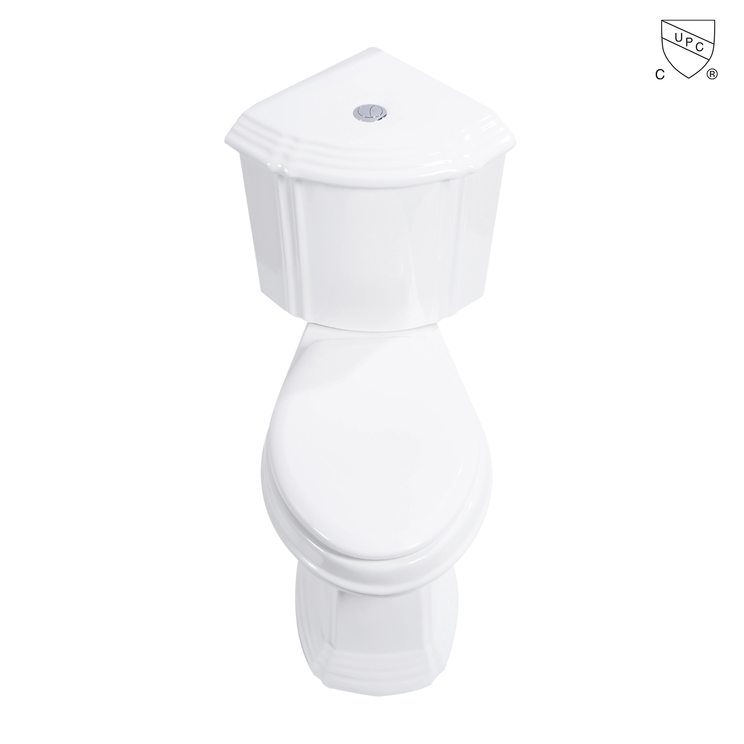 upc elongated corner toilet